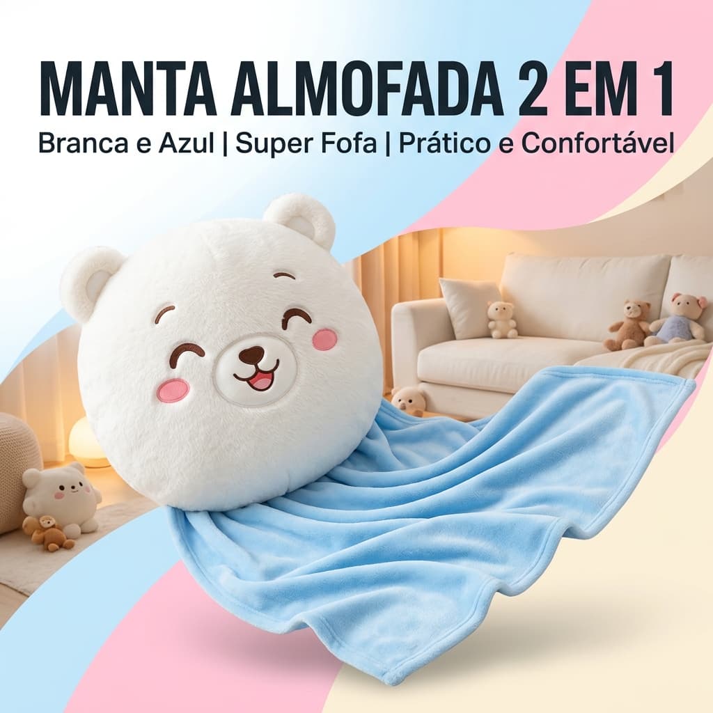 Manta Almofada Infantil Personagens BT21 Conforto Diversao Decoracao Quarto Crianca