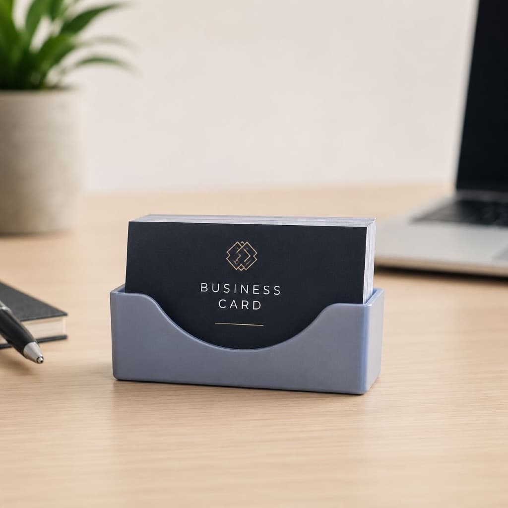 Porta Cartão de Visita Elegante para Mesa | Suporte Organizador Escritório, Recepção e Atendimento