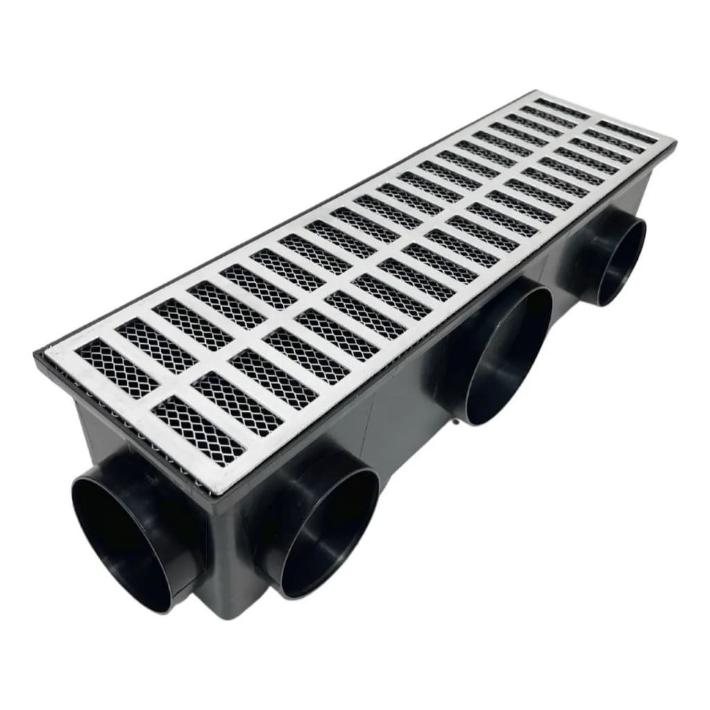 Ralo Linear Alumínio 15x50 Com Tela Saídas De 75MM/100MM - 1 Unidade