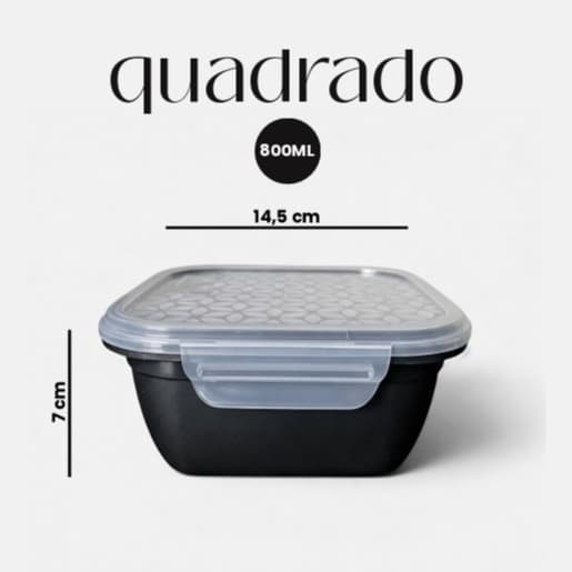 Kit 10 Marmitas com Travas 800ml Freezer Microondas Fitness Refeição Alimento BPAFREE Pote Plástico