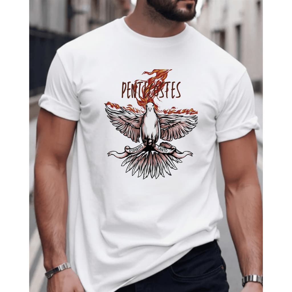 Camiseta Unissex Católica Cristã Pentecostes Adulto e Infantil 100% Algodão Premium - Lançamento