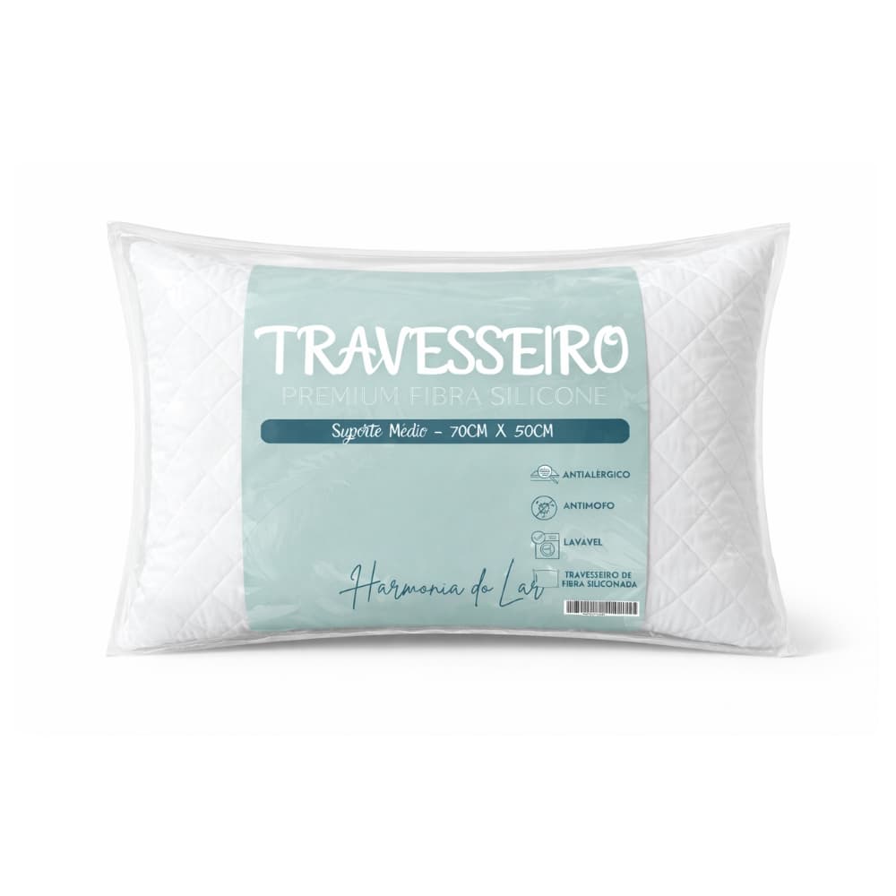 Travesseiro Fibra de Silicone 70CM X 50CM Toque de Plumas Capa Fronha Protetora Matelado 400 Fios Kit 02 Peças