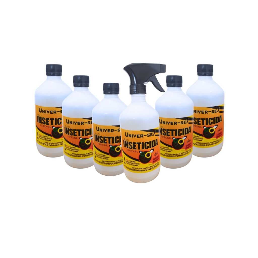 6 Univer-se7 Inseticida 500ml ELIMINA Percevejo de cama com 1 Borrifador