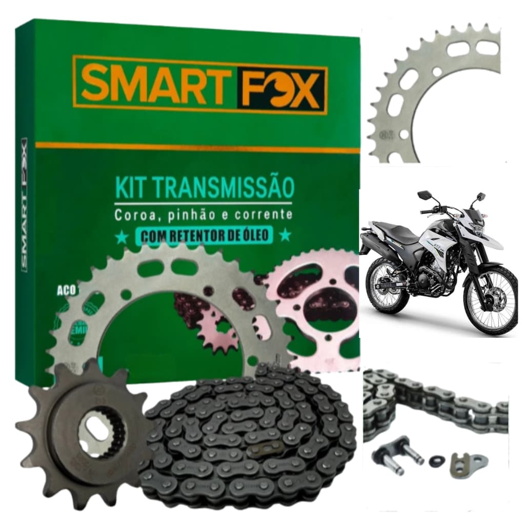 Relação Xtz Lander 250 2009 á 2025 Kit Transmissão Com Retentor Aço 1045