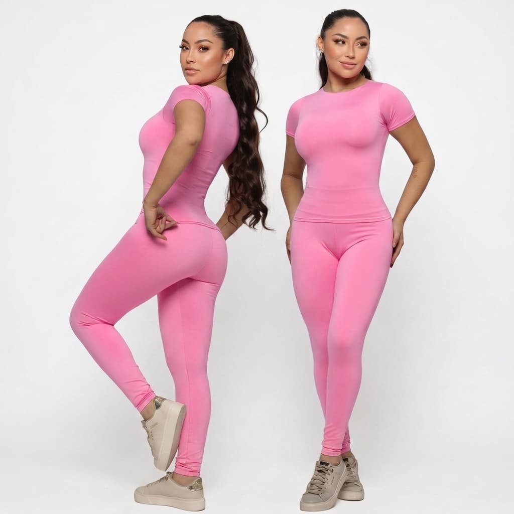 Conjunto Academia Feminina Legging e Camiseta Conjunto Feminino Suplex