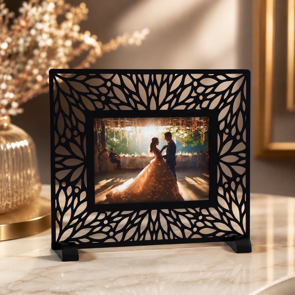 Porta Retrato Decorativo Vazado 10x15 Moderno Horizontal Vertical Presente Elegante Moderno