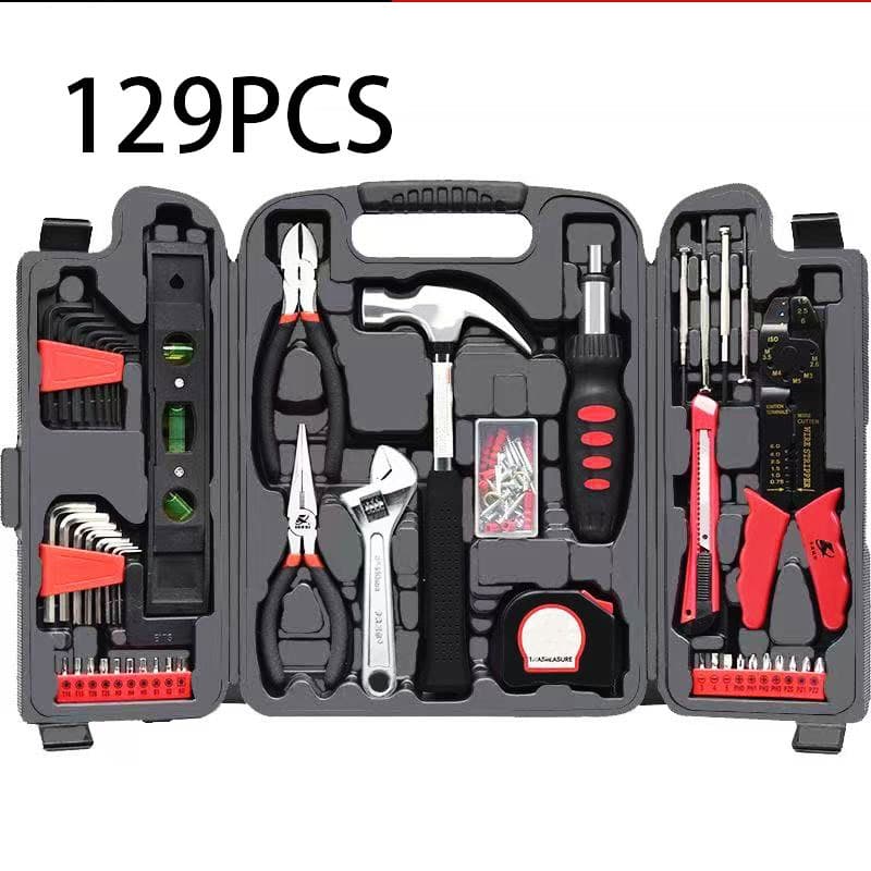 kit ferramentas 129 peças com maleta completa profissional para casa e reparos