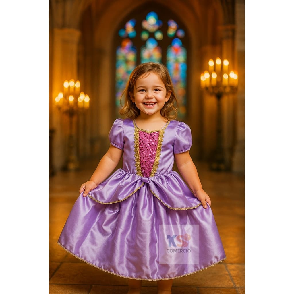 Fantasia Infantil Princesa Sofia – Meninas (2 a 8 Anos) - Carnaval, Halloween e Festas