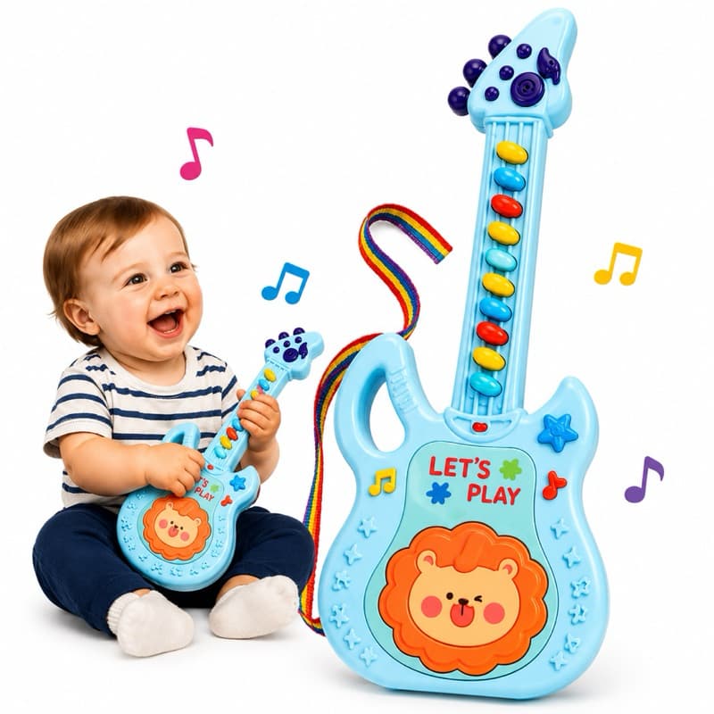 Guitarra Infantil Musical com Som Instrumento Musical Brinquedo Educativo