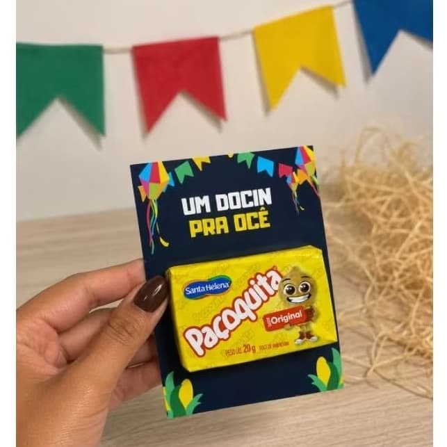 Tag Junina Personalizada para Paçoca | Lembrança Arraiá 8,5 x 6 | Papel Fotográfico 170g