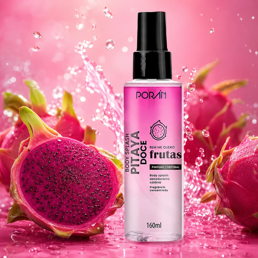 Body Splash Deo Colônia Corporal Spray Pitaya Doce Porán Bem Me Quero Frutas 160mL