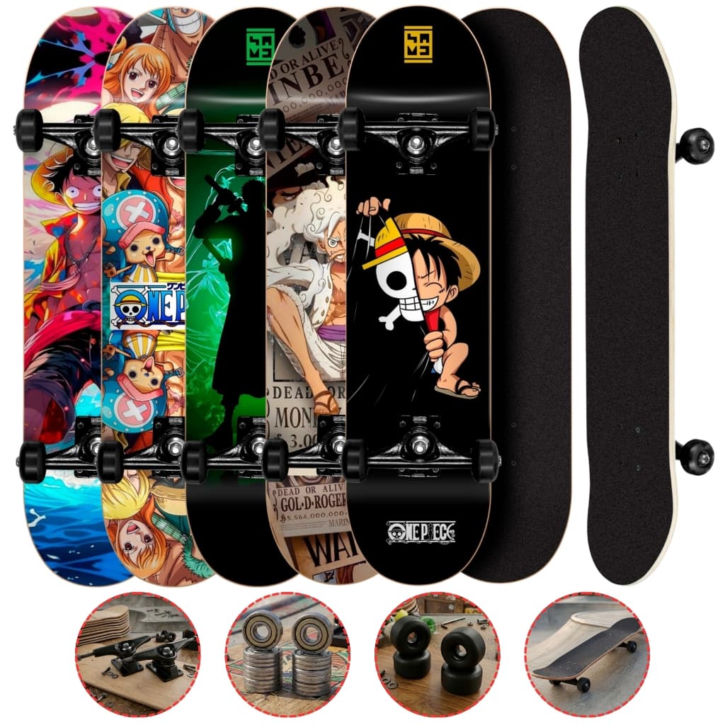 Skate One Piece Montado Completo Para Iniciantes Pronto Para Andar Até 70kg