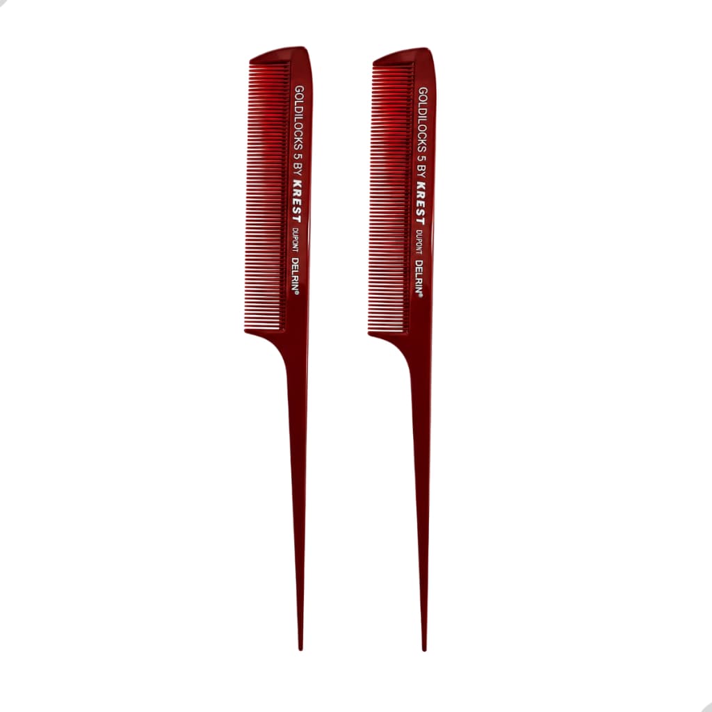 Kit 2 Pentes 5by Krest Goldilocks Para Mechas Profissional Cabo Fino Cor Vermelho