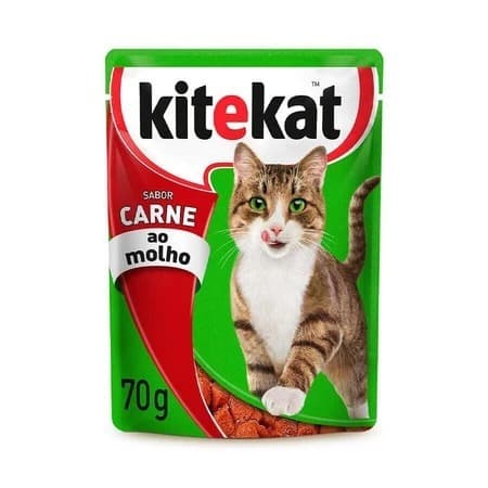 Ração Úmida Kitekat Sachê Gatos Adultos Carne ao Molho 70g unidade