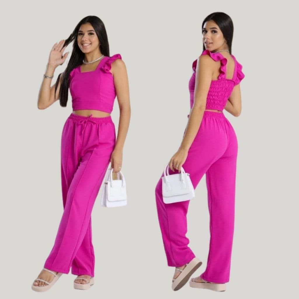 Conjunto Pantalona Juvenil Menina NOVO MODELO  12 14 16 / Conjunto de Juvenil Cropped + Calça Pantalona