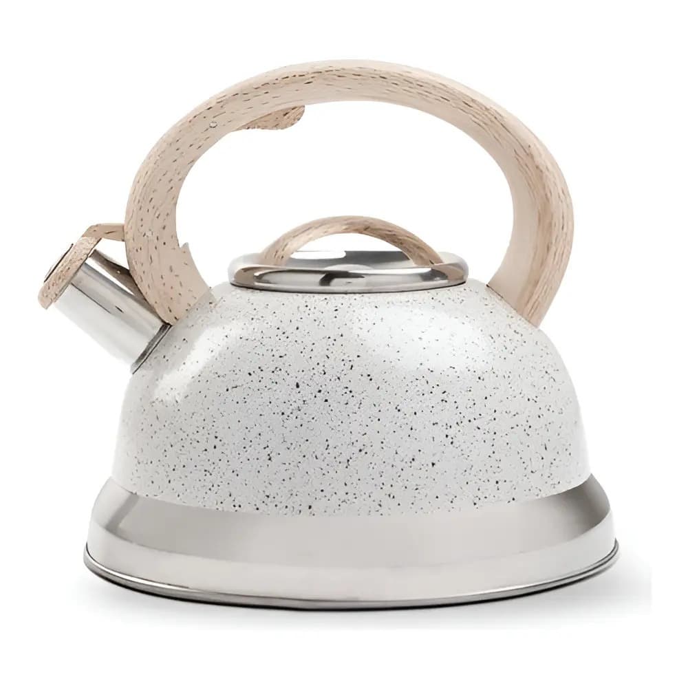 Chaleira com Apito Brinox 2,7L Indução Roma Chaleira Inox Cores Vanilla Granito