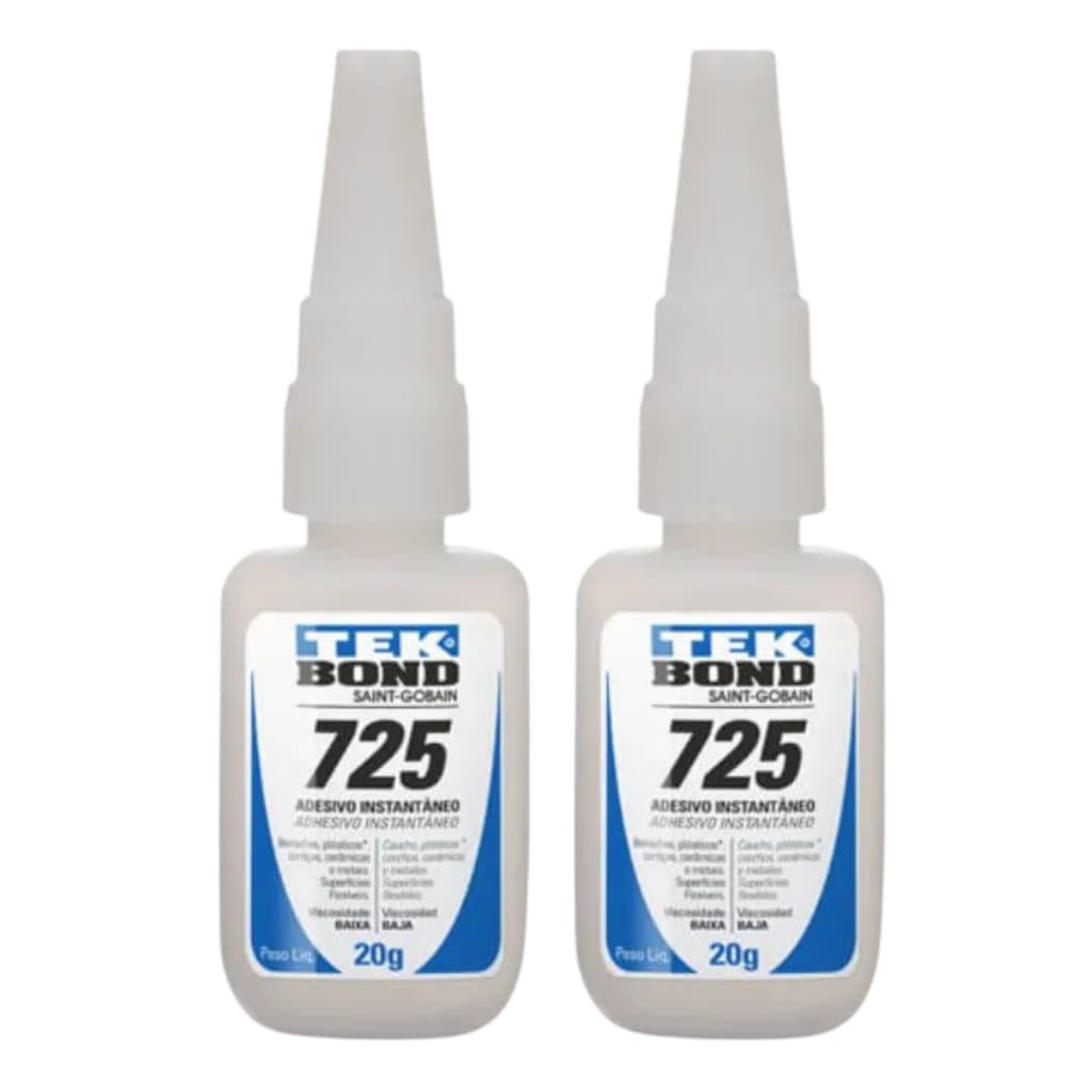 Kit 2 Adesivos Instantâneos 725 20g Baixa Viscosidade Profissional – TEK BOND