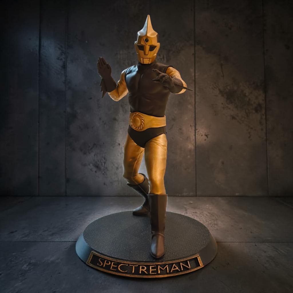 Escultura Boneco Spectreman Posição de Luta Tokusatsu Colecionável