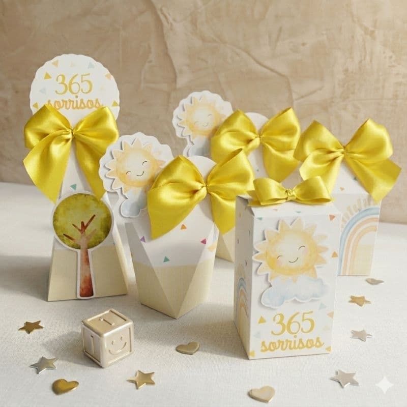Kit Festa PEGUE E MONTE 365 Sorrisos | Caixinhas Personalizadas | Lembrancinha Infantil