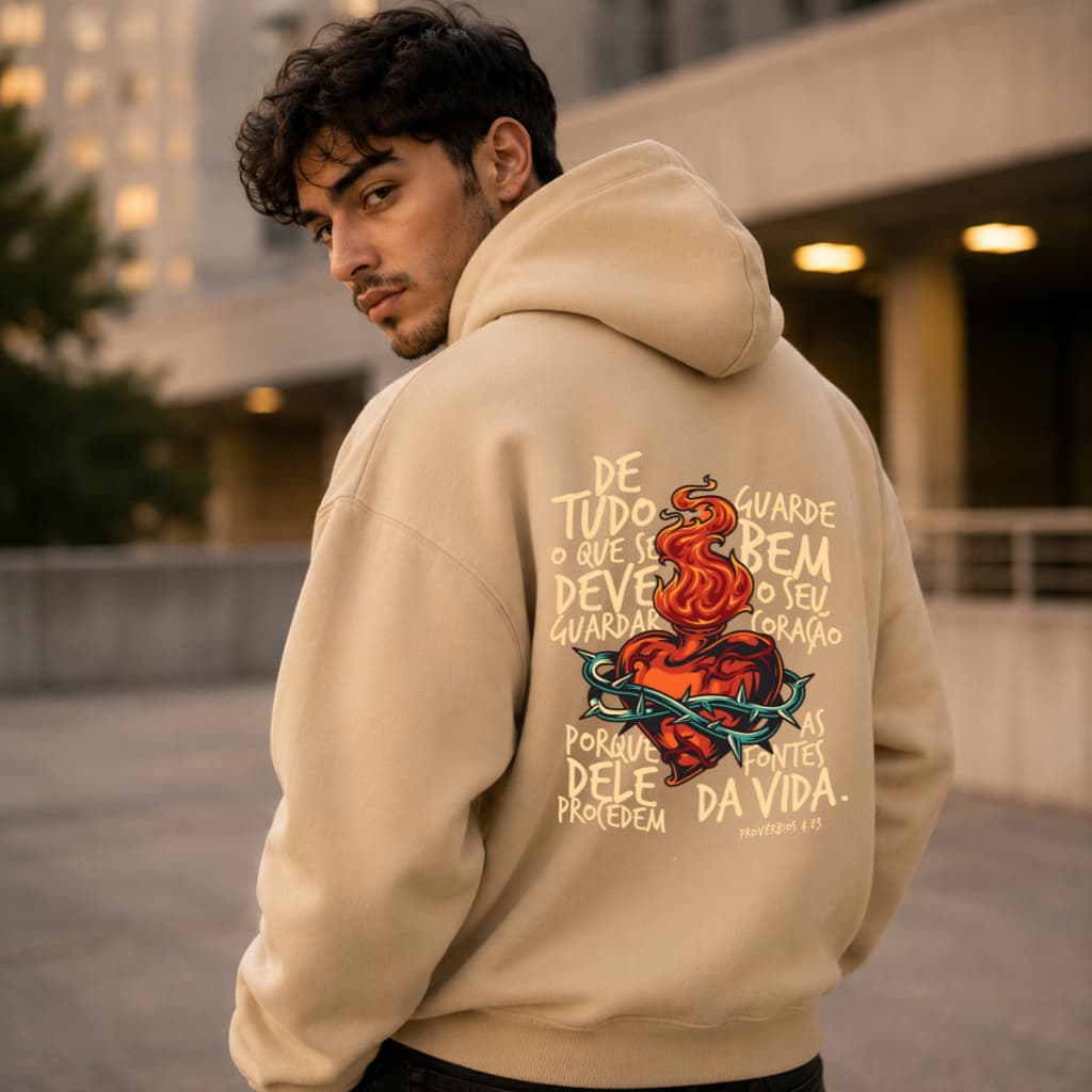 Moletom Masculina Canguru Blusa De Frio Casaco Cristã Religioso Gospel Streetwear Algodão Estiloso