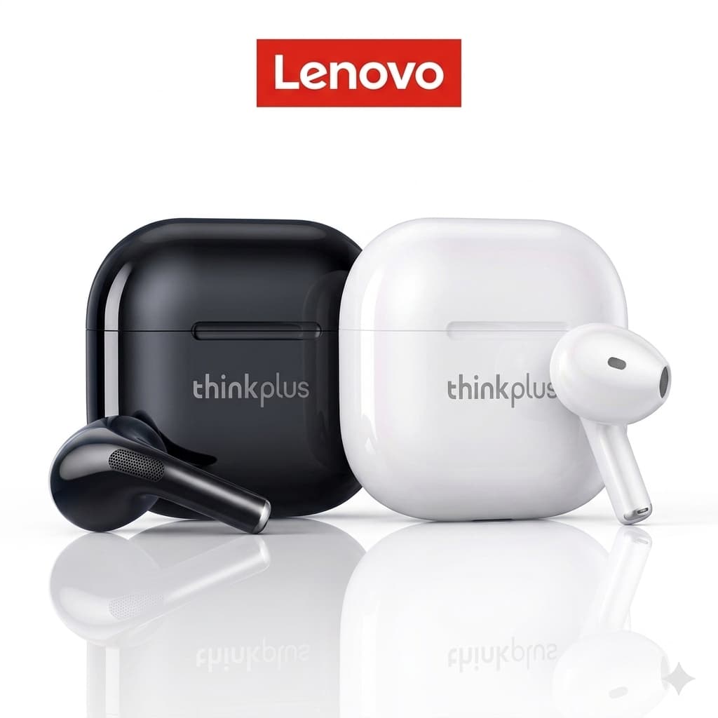 Fone de Ouvido Lenovo Thinkplus LP40 Sem fio Bluetooth TWS, Controle com toques, Microfone para Chamadas
