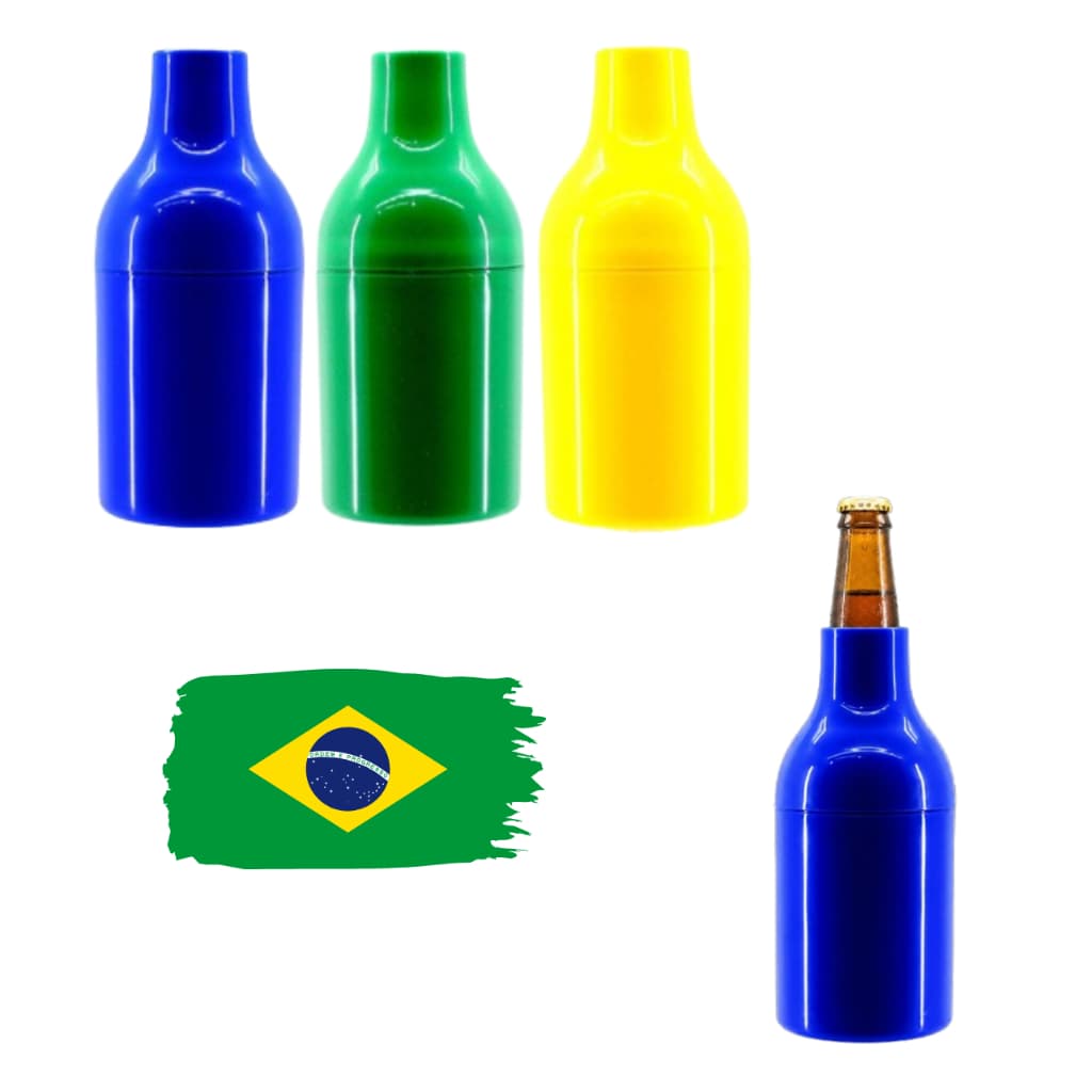 Kit 3, 6, e 12 Porta Garrafa Térmico Seleção Suporte 300ml Long Neck Profissa Cores Seleção Brasil