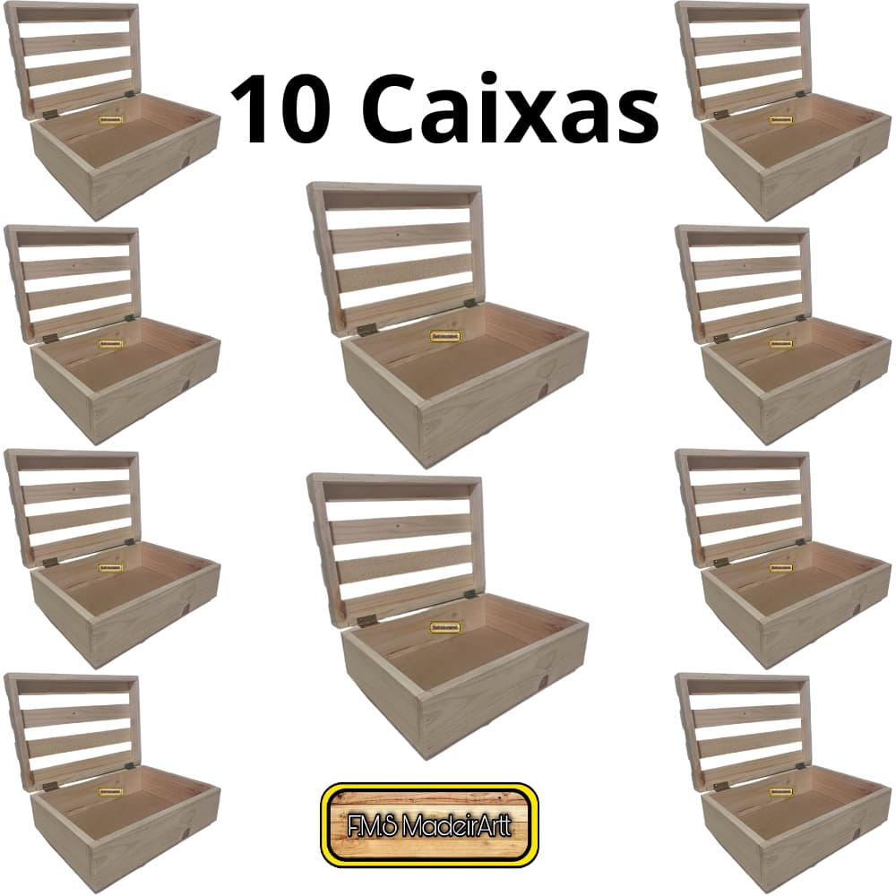 10 Caixas de madeira pinus para cesta de café da manhã, dia dos namorados, pais, mães ENVIO IMEDIATO