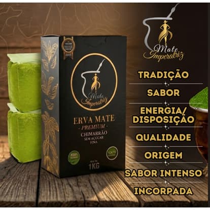 Kit 2 Erva Mate Mate Imperatriz 1kg Sem Açúcar Natural Tradicional Sem Sabor Clássica