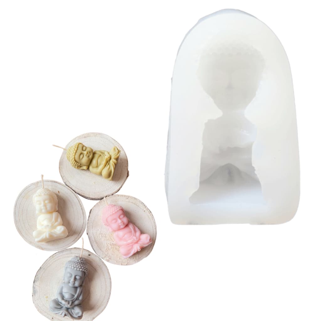 Molde de Silicone Buda Vela Artesanal Sabonete Forma Resina Buda