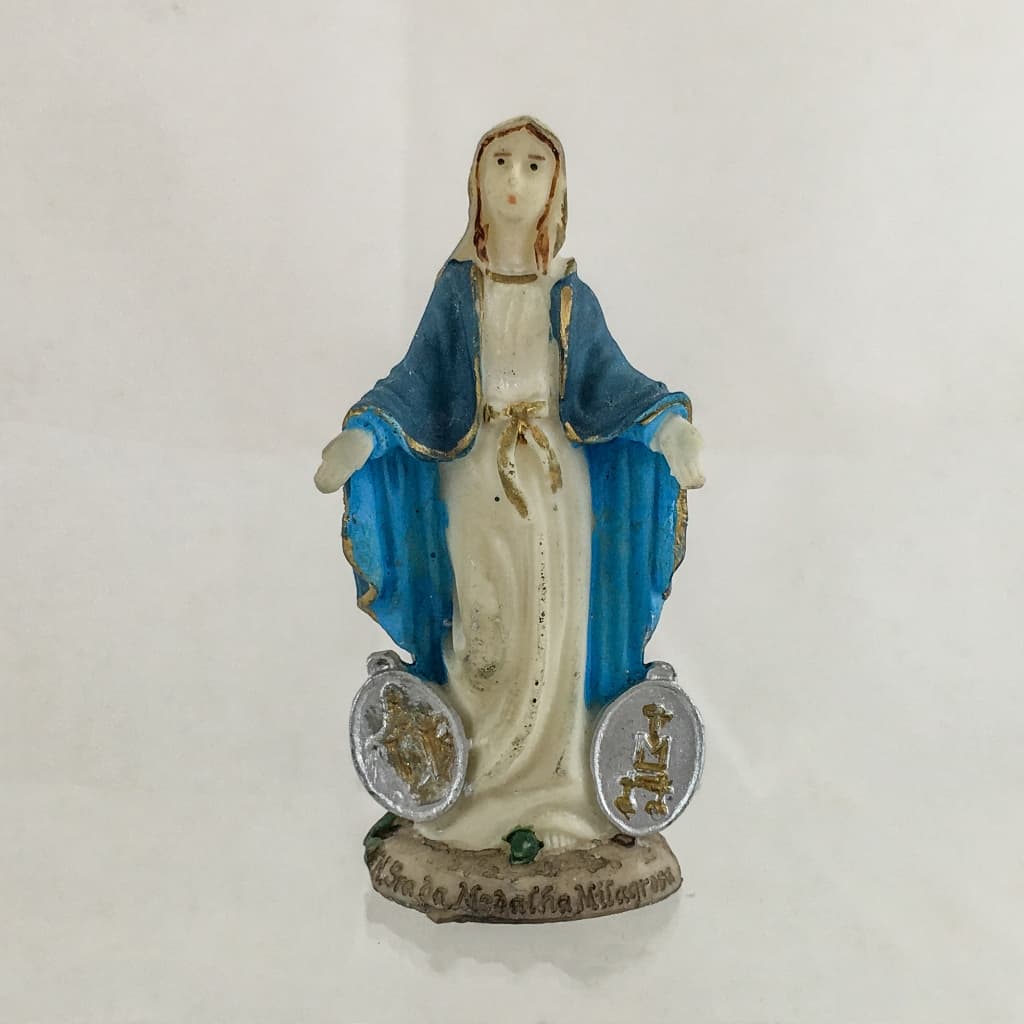Imagem de N. Sra. da Medalha Milagrosa antiga 8,5 cm resina