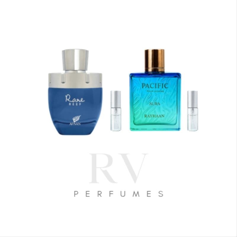 Combo - Rare Reef + Rayhaan Pacific Aura - Perfumes arabes Masculino e Feminino Cítrico frutado Alta Fixação