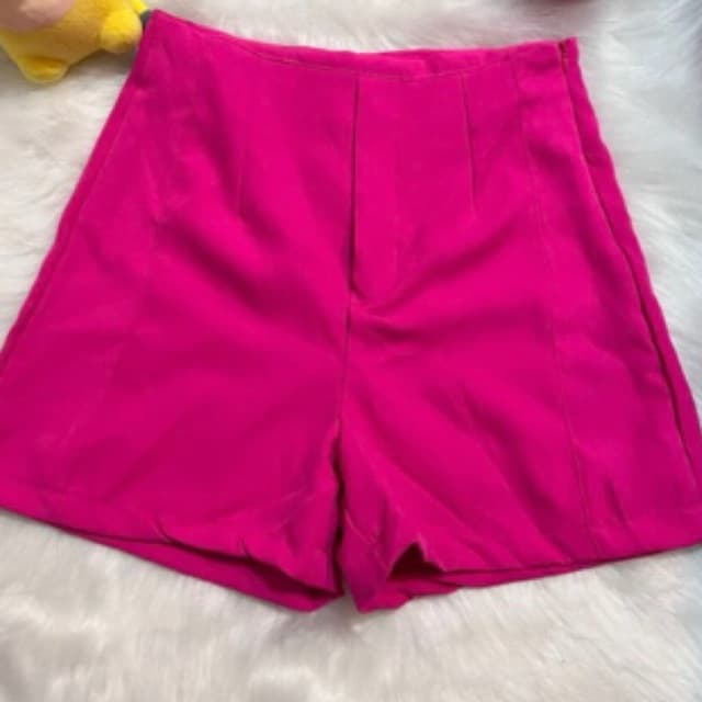 Short alfaiataria moda fashion feminina com ziper