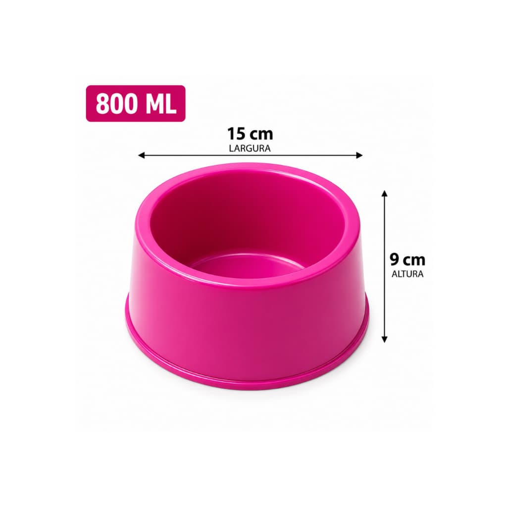 Pote Comedouro Pet 800ml Para Cachorro e Gato Água ou Ração Diversas Cores