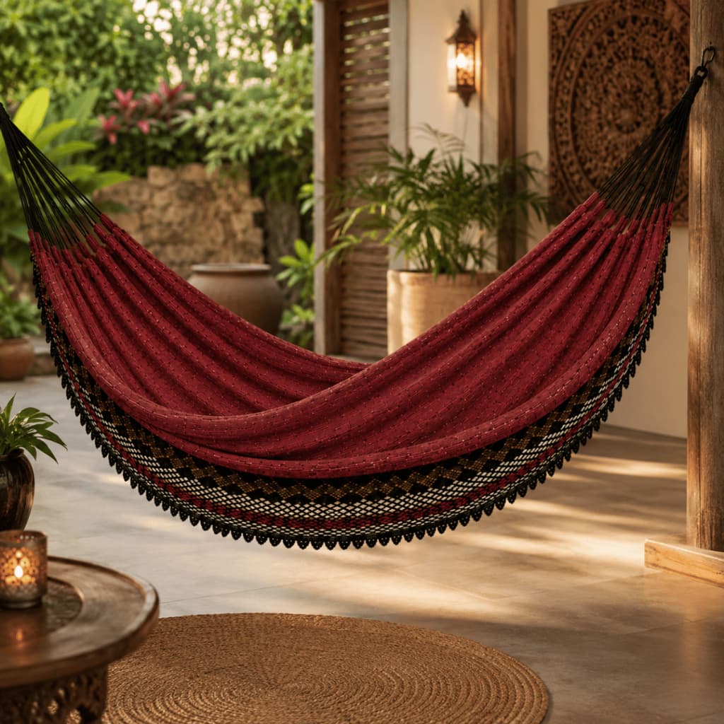 Rede De Dormir Casal Jeans Premium Luxo 4,00m x 1,53m Algodão Com Franja Para Varanda E Jardim