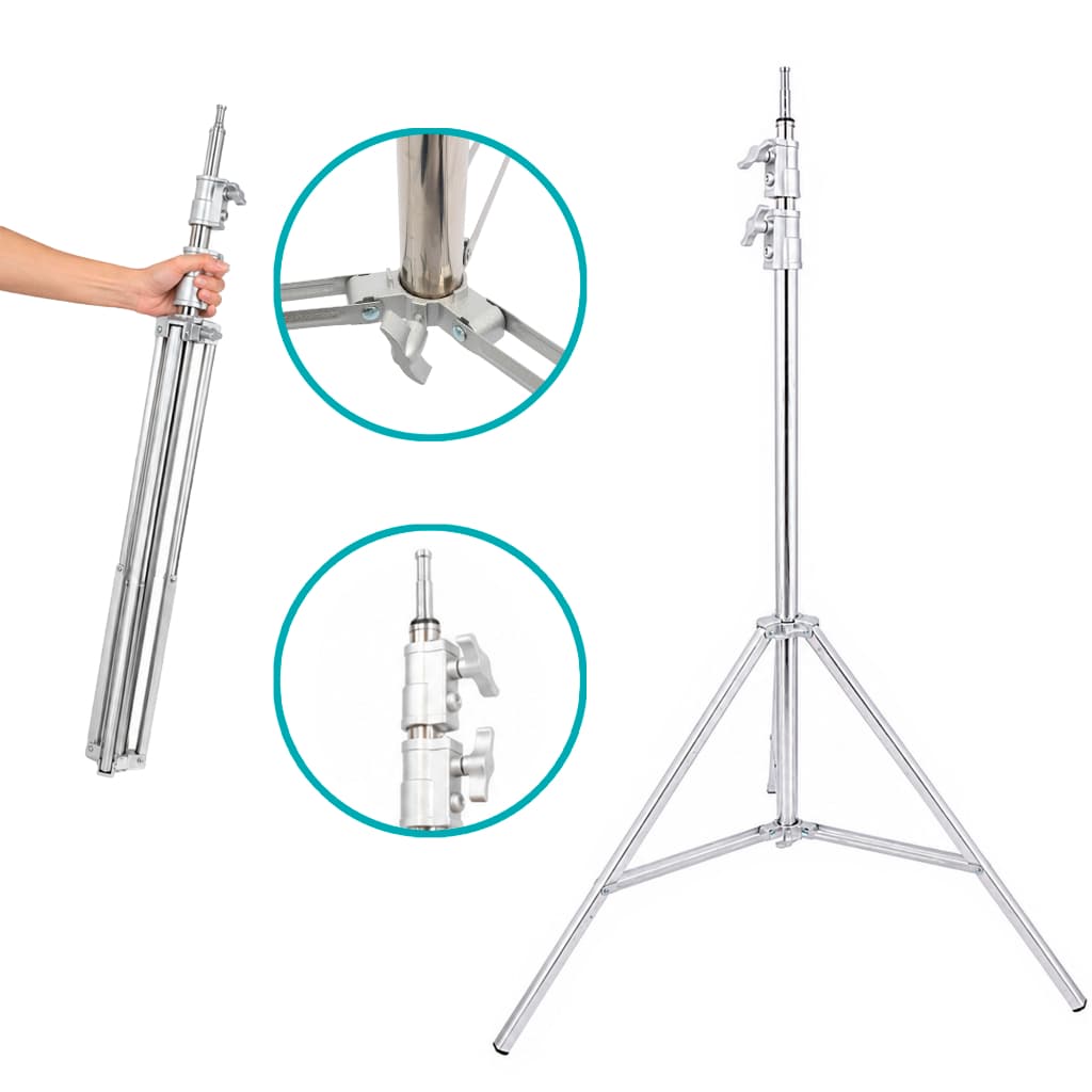 Tripé Profissional Inox Para Iluminação 320cm com Pino 5/8 e Amortecimento a Ar Sou Foto TPI-320I