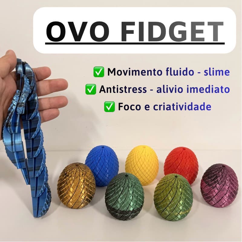 Bola sensorial cognitivo ovo de dragão slime, antiestresse, bola slime para ansiedade, TDAH e autismo, twist fidget