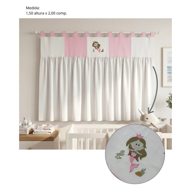 Cortina Para Quarto Infantil e Bebê Varão 100% Algodão
