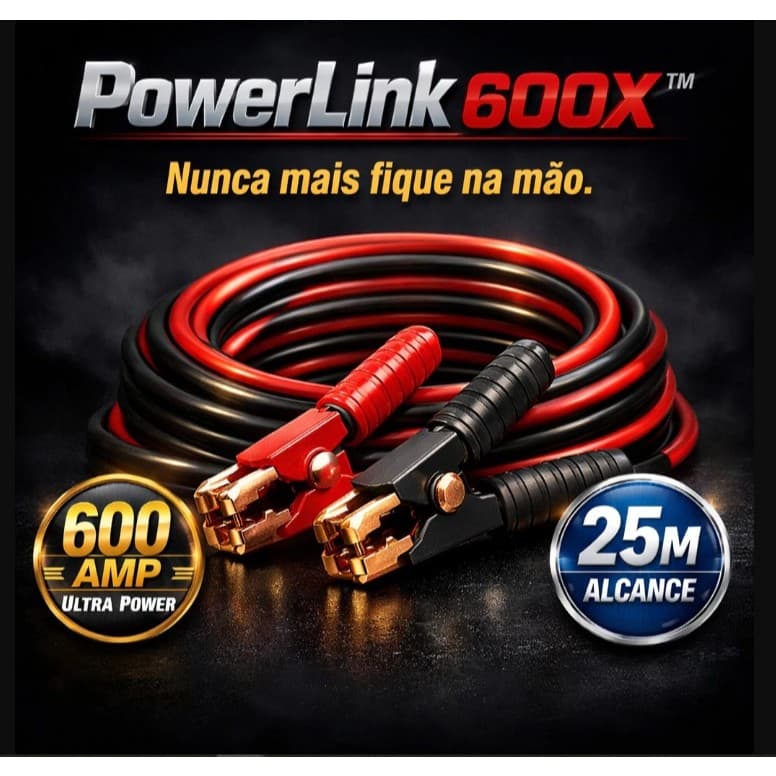 Kit Cabo Transferencia Carga Bateria Automotiva 600 Amp Reforcado 2,5 Metros Chupeta