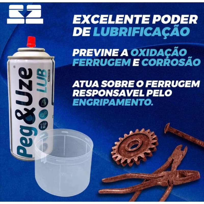 Desengripante Peg&Uze 250ml Spray Lubrificante Antiferrugem Anticorrosivo Multiuso – Kit 1, 3 ou 6 Unidades