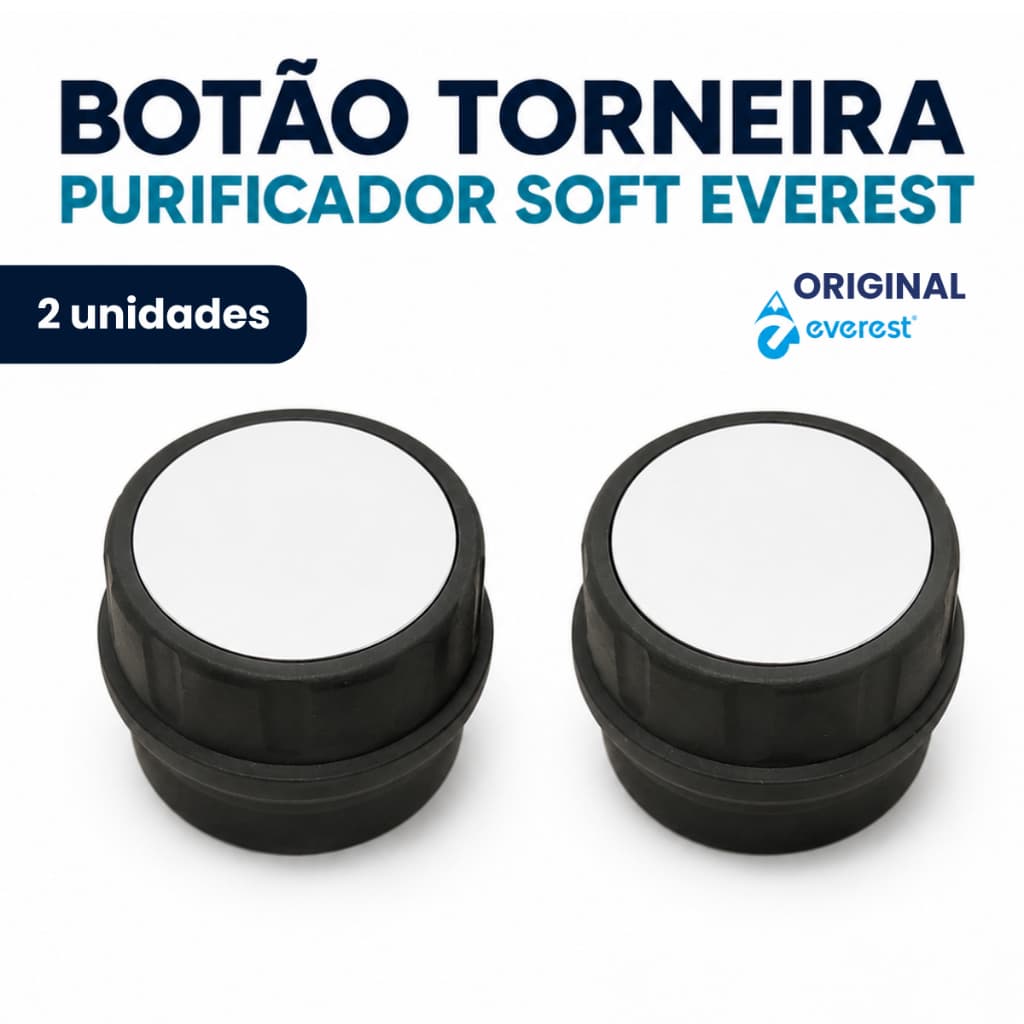 Botões Torneiras Purificador Soft Everest Modelo Novo 2 Unidades Soft Star Slim Plus Fit Cor Cinza