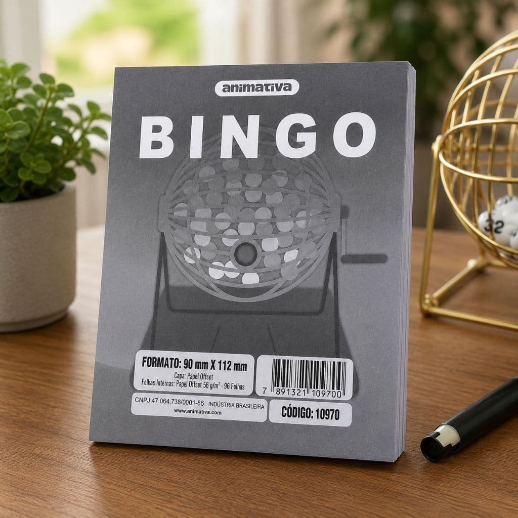 🔥 Cartela de Bingo 96 Folhas Premium – Diversão Garantida Para Festas, Eventos e Sorteios! 🎉