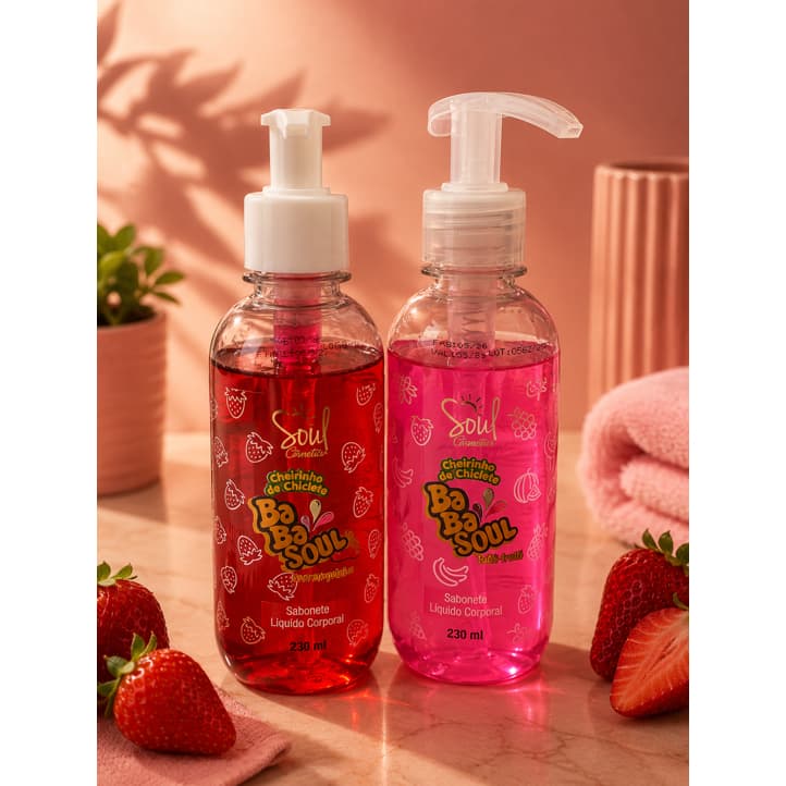 Sabonete Líquido Corporal BABASOUL Limpeza Delicada, Fragrância Marcante