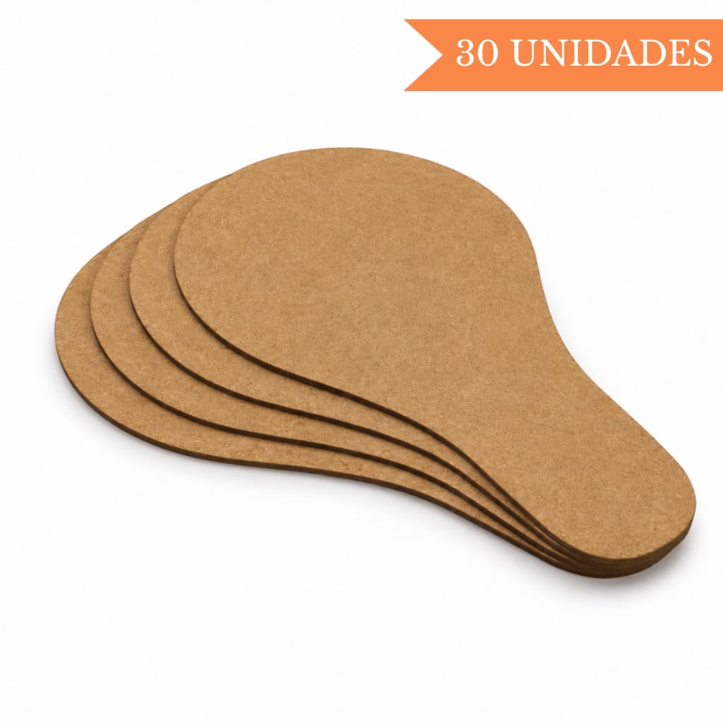 Kit 30 Raquetes Pequenas Mdf Cru Lembrancinhas Personalização 21x12cm Tenis de Mesa Infantil