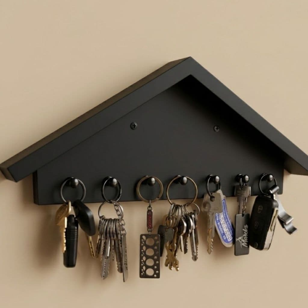Porta Chaves MDF Formato Casinha Suporte Invisivel