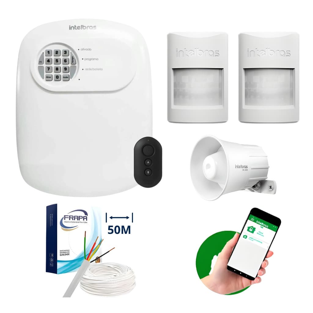 Kit Alarme Intelbras ANM 24 Net + Central de Alarme com Acesso via App Celular