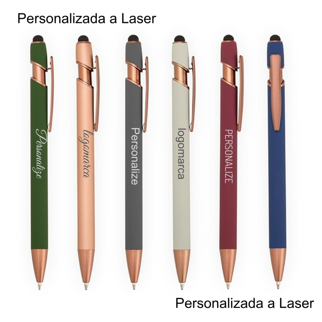 Kit 10/20/30/40 Caneta Metal Touch premium elegante | personalizada a laser | brinde presente