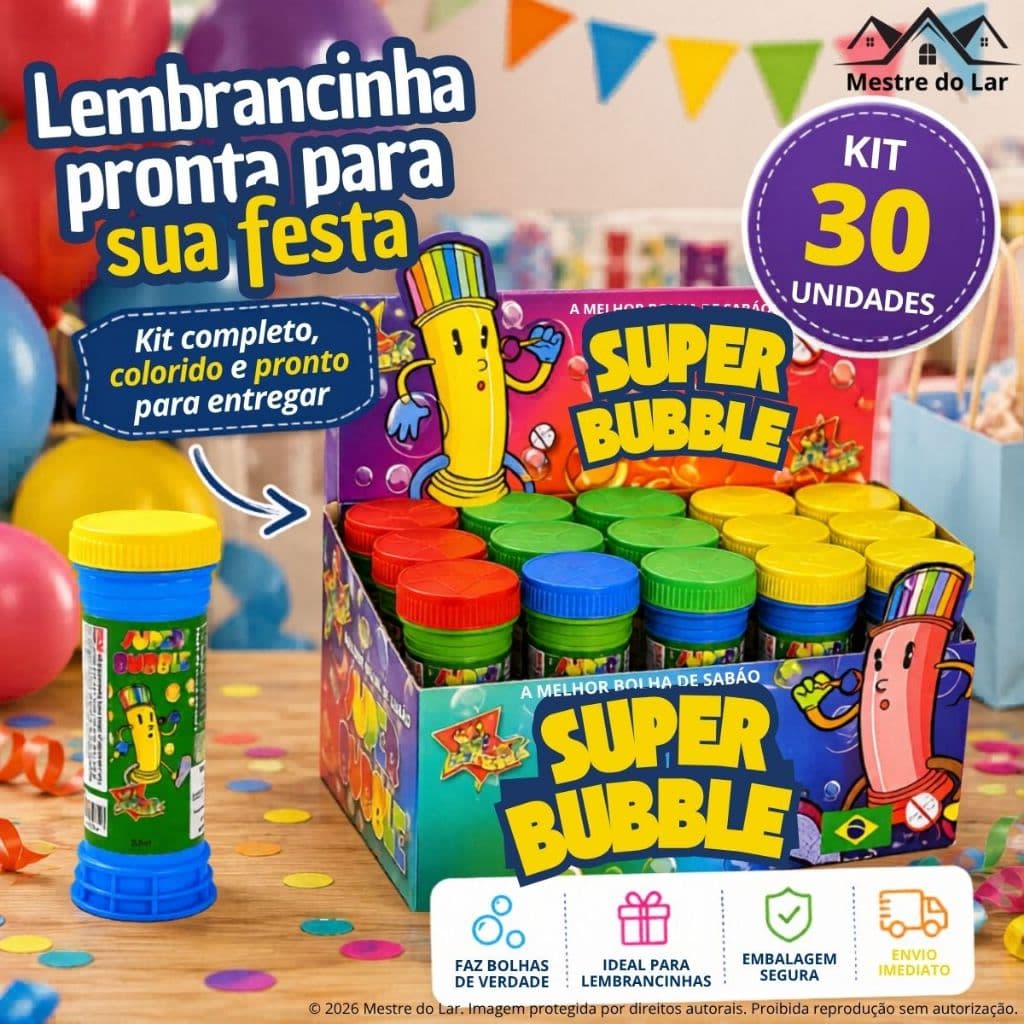 30 Bolha de Sabão Bolinha de Sabão p/ Kit Festa Lembrancinha Infantil Brinquedo