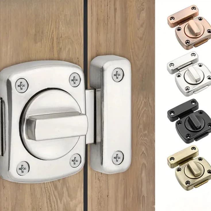 Kit 1 2 Peças Fechadura Trava De Segurança Porta Aço Inox Anti Roubo Fácil Instalação