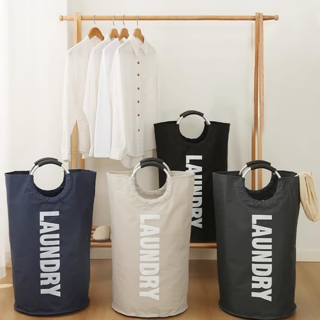 Cesto De Roupa Suja Fino 90L Grande Canto Dobrável Em Tecido Oxford Organizador De Roupas Sujas