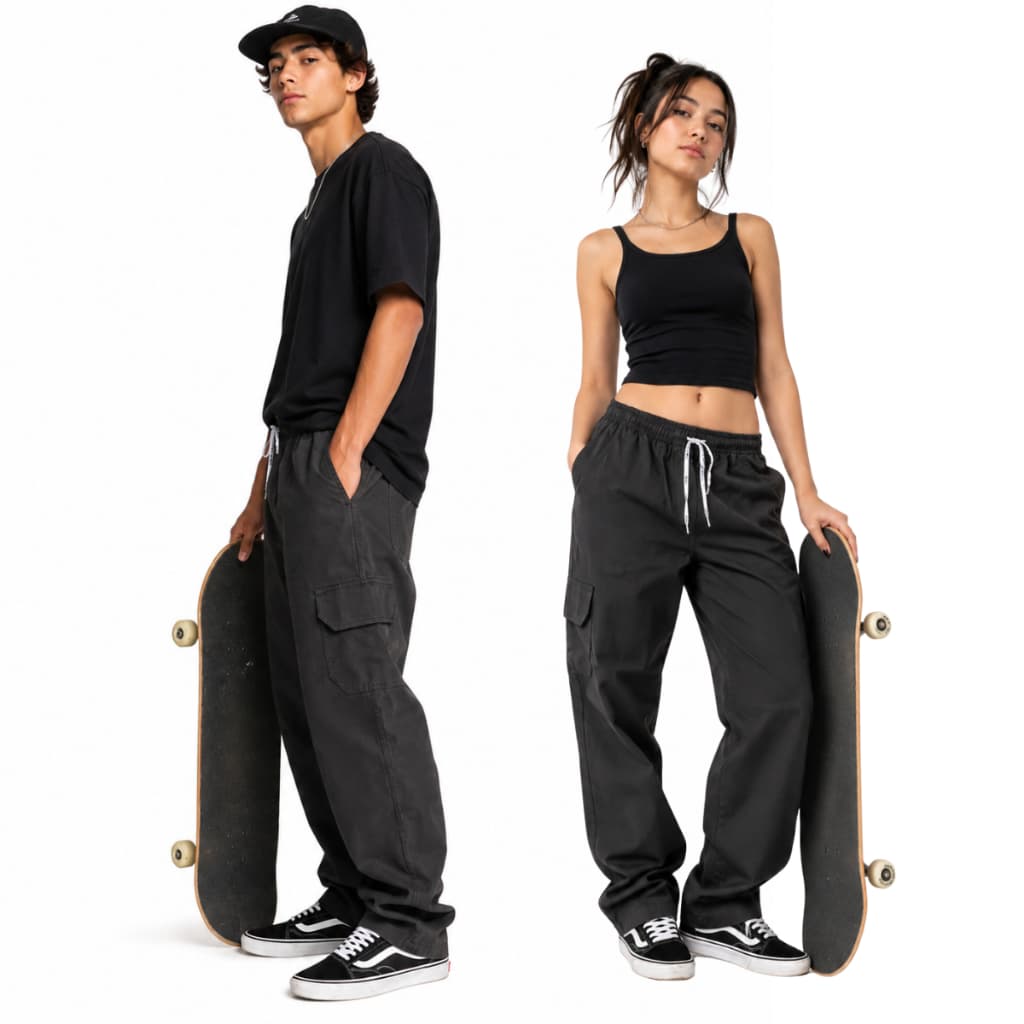 Calça Cargo Sarja,  Casual street skate | 4 Bolsos envio rápido pronta entrega